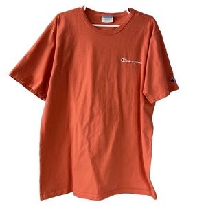 Champion | Men’s Short Sleeve Orange Crew Neck Embroidered Logo Sports Size XL